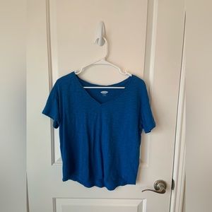 “The Easy Tee” old navy heathered boxy v neck t shirt